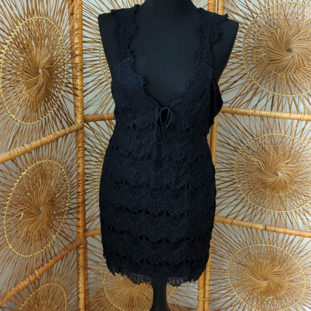 free people lace black dress size M